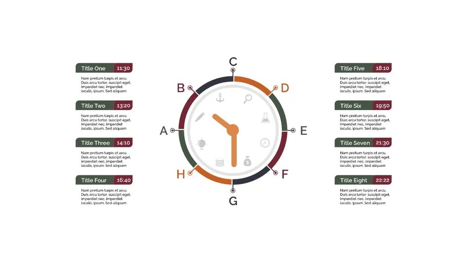 Diagram Of Clock With Different Time Zones Google Slide Theme And