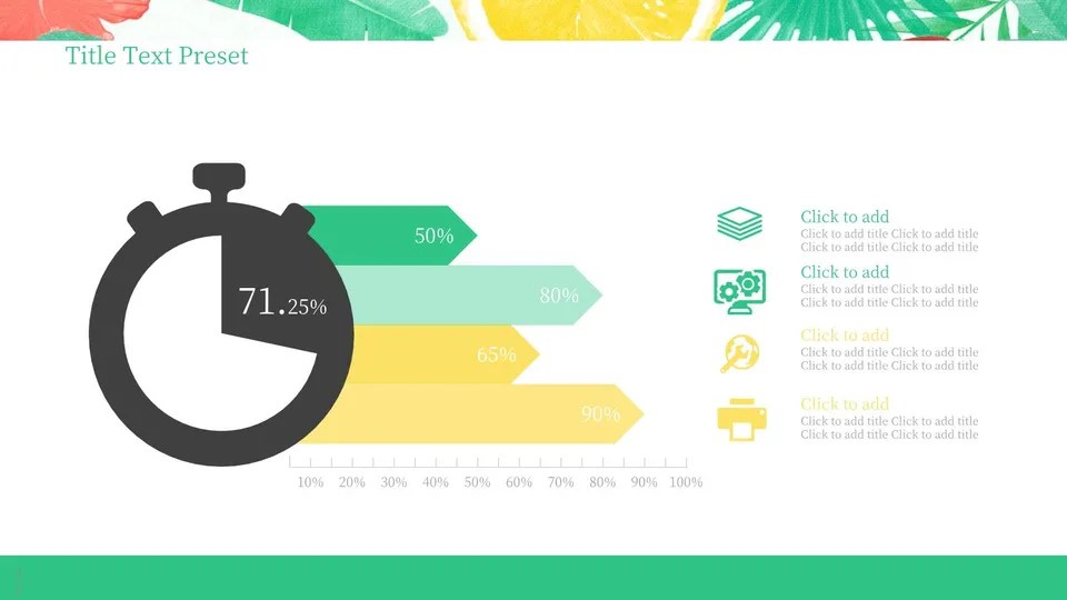 Graphic Diagram Of Stopwatch On Colorful Background Google Slide Theme