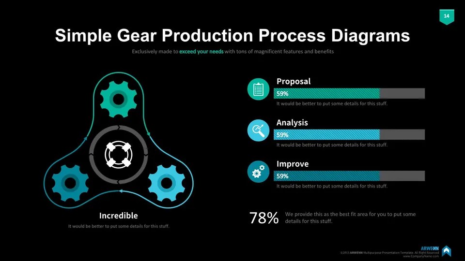 Graphic Of Spinner With Gears Google Slide Theme And Powerpoint
