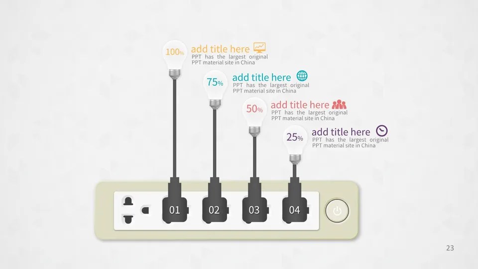 Group Of Light Bulbs Plugged Into Power Strip Google Slide Theme And