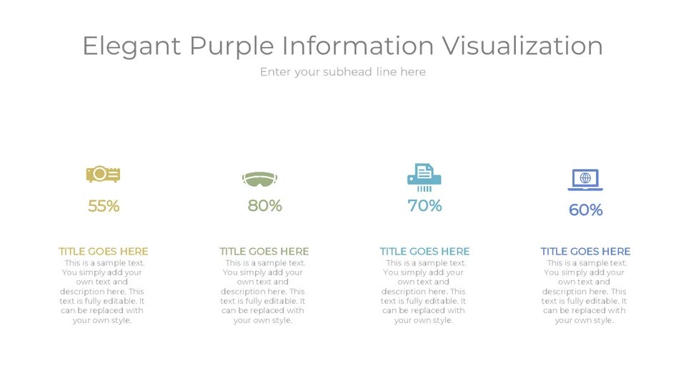 Presentation Slide With The Text Elegant Purple Information Visualizing
