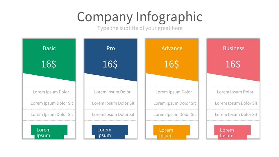 Set Of Four Colored File Folders Google Slide Theme And Powerpoint
