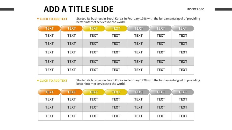 Table That Has Different Colors Google Slide Theme And Powerpoint
