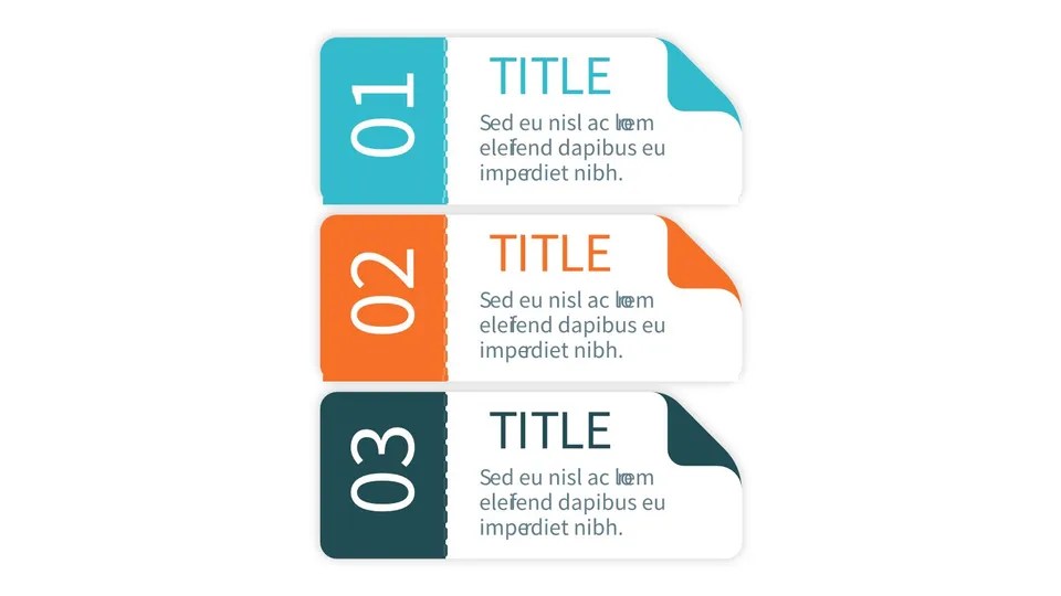 Three Different Colored File Folders Google Slide Theme And Powerpoint