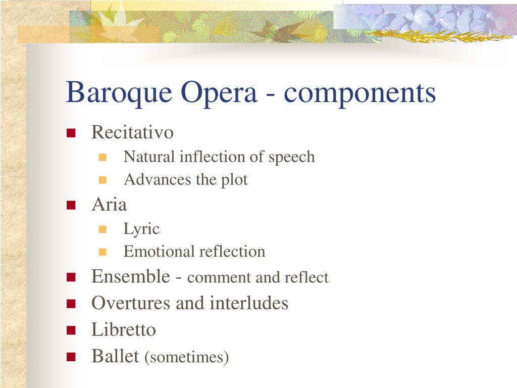 PPT Baroque Opera components PowerPoint Presentation, free download