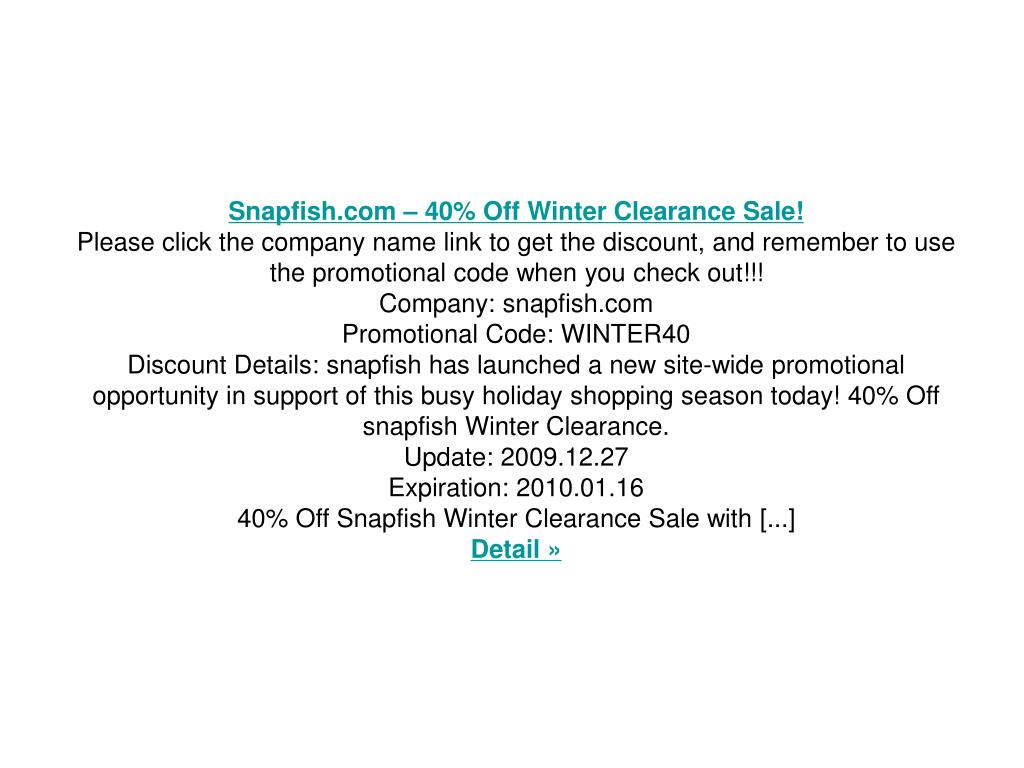 PPT snapfish promo codes PowerPoint Presentation, free download ID