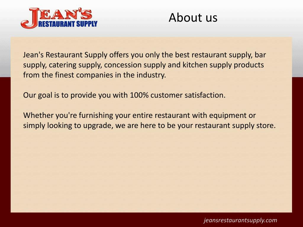 PPT Jean's Restaurant Supply New/Used Restaurant Supplies