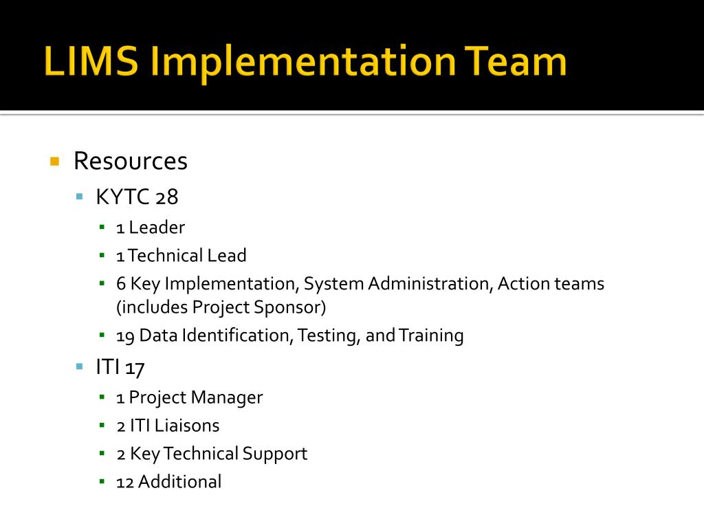 PPT KYTC SiteManager LIMS Implementation PowerPoint Presentation