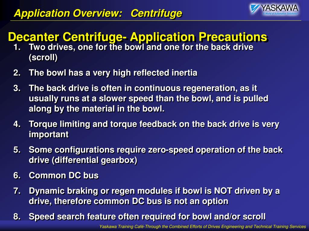 PPT to the Yaskawa Training Café on Application Overview