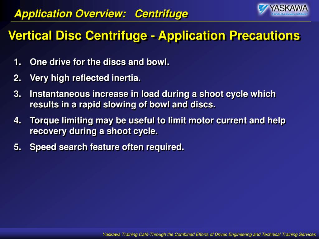 PPT to the Yaskawa Training Café on Application Overview