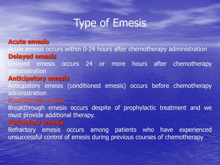 PPT CHEMOTHERAPYINDUCED NAUSE and VOMITING PowerPoint Presentation