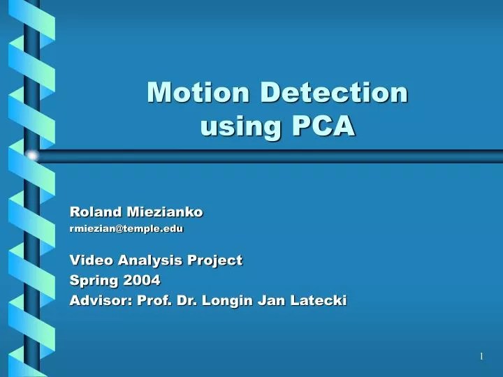 PPT Motion Detection using PCA PowerPoint Presentation, free download
