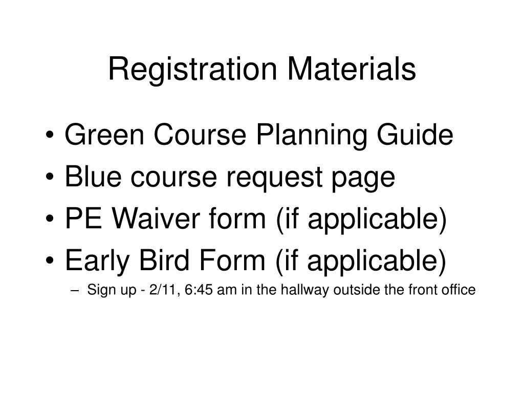 PPT Junior Registration PowerPoint Presentation, free