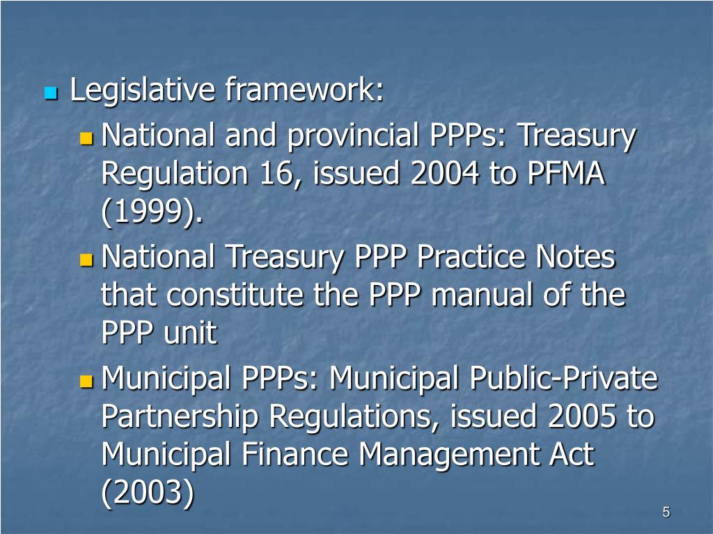 PPT THE DEDICATED PPP UNIT OF THE SOUTH AFRICAN NATIONAL TREASURY