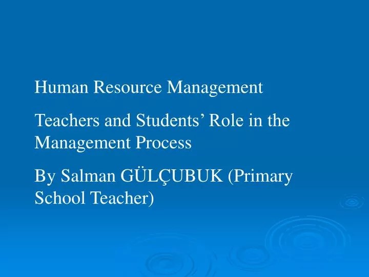 PPT Human Resource Management Teachers and Students’ Role in the