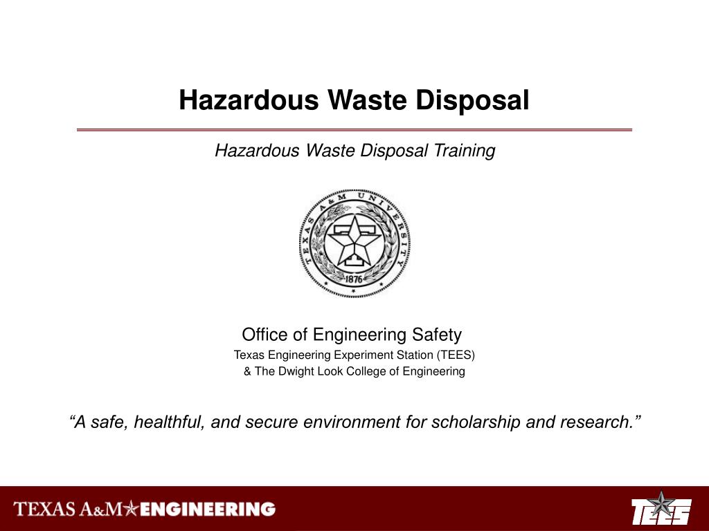 PPT Hazardous Waste Disposal Training PowerPoint Presentation, free
