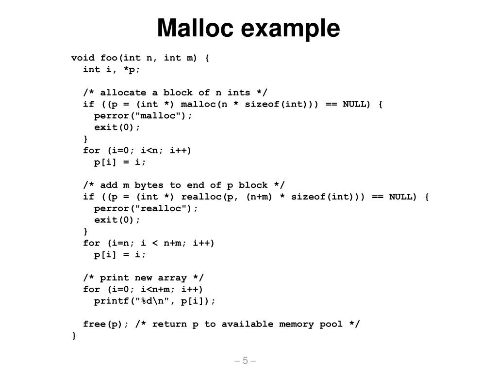 PPT Dynamic Memory Allocation beyond the stack and globals