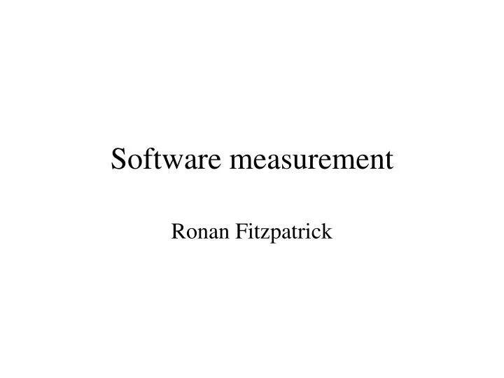 PPT Software measurement PowerPoint Presentation, free download ID