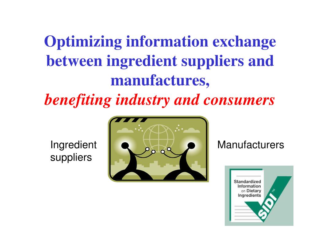 PPT Standardized Information on Dietary Ingredients (SIDI