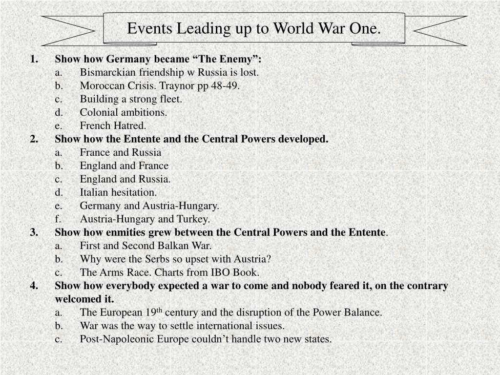 PPT Events Leading up to World War One. PowerPoint Presentation, free