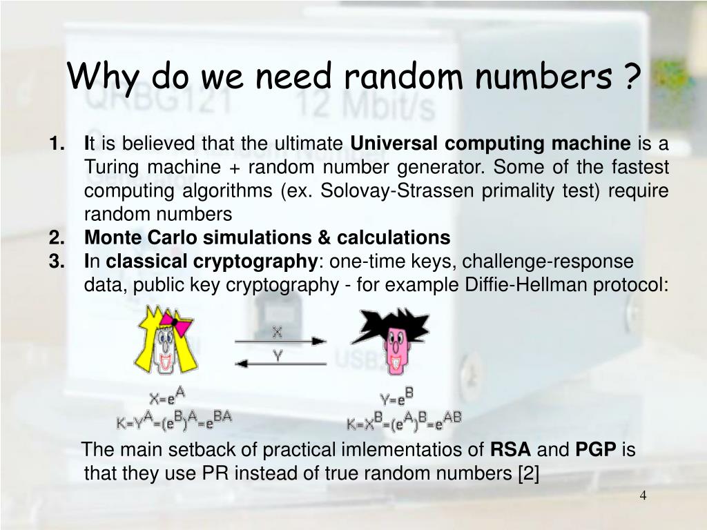PPT QUANTUM RANDOM NUMBER GENERATOR FOR APPLICATIONS IN CRYPTOGRAPHY