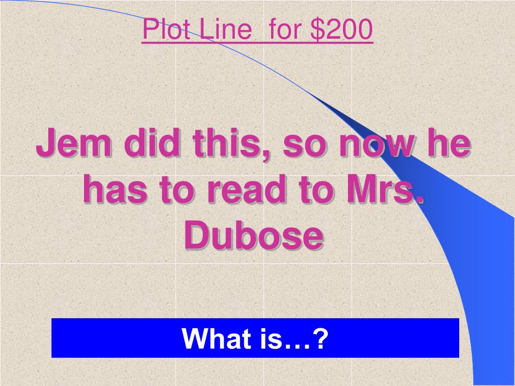 PPT To Kill A Mockingbird Jeopardy PowerPoint Presentation, free