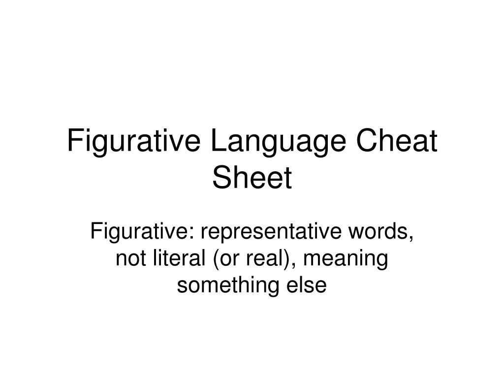 PPT Figurative Language Cheat Sheet PowerPoint Presentation, free download ID1032721