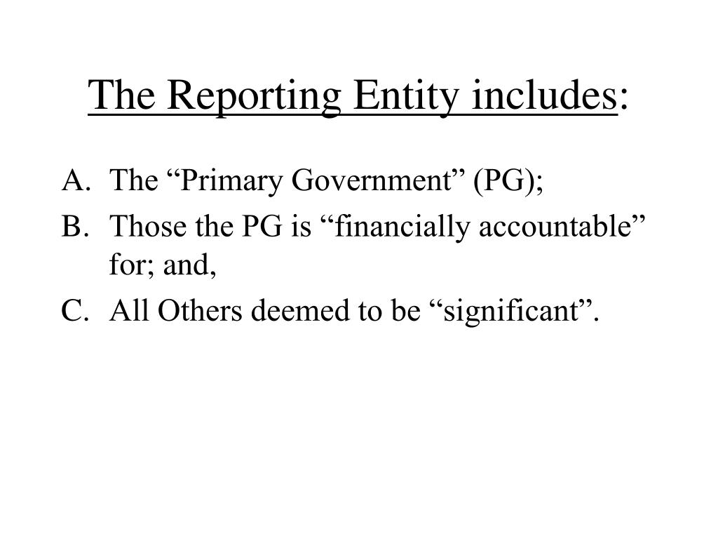 PPT THE REPORTING ENTITY PowerPoint Presentation, free download ID