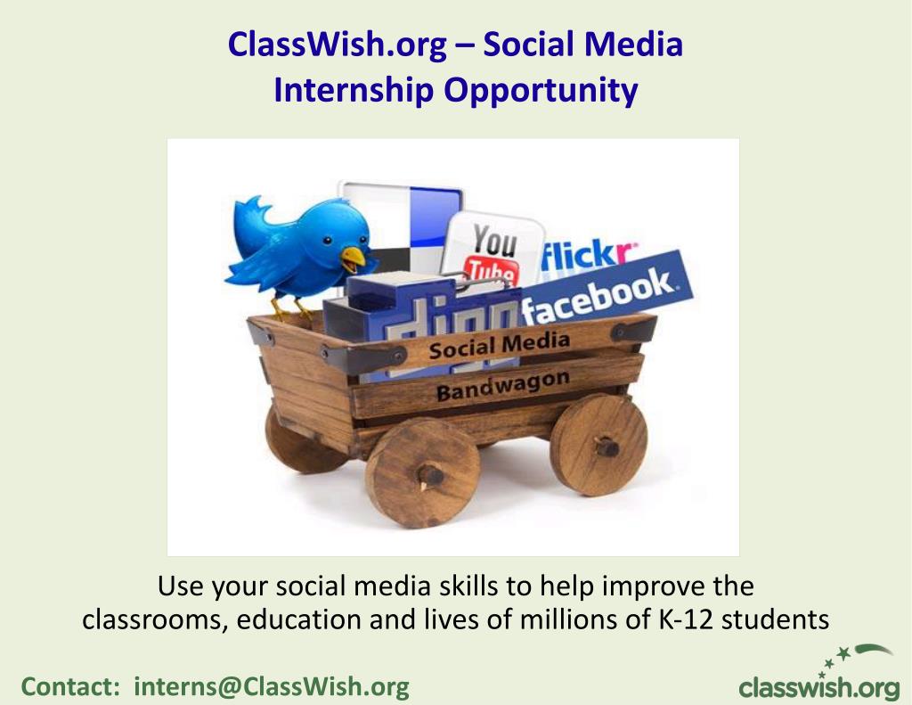 PPT Social Media Internship Opportunity PowerPoint