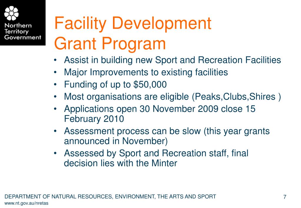 PPT Sport and Recreation Grant Funding Opportunities Sport and