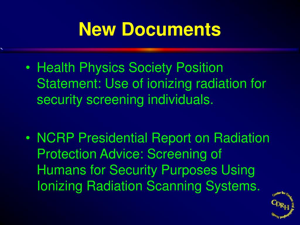 PPT XRay Personnel Security Screening Systems Update PowerPoint