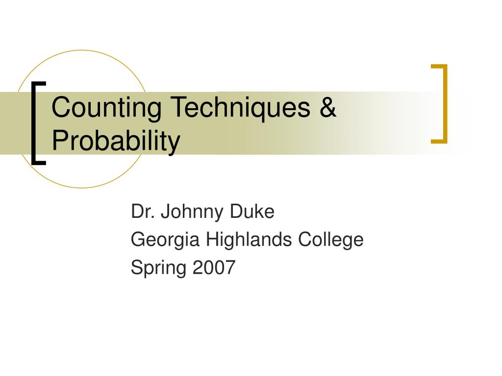 PPT Counting Techniques & Probability PowerPoint Presentation, free