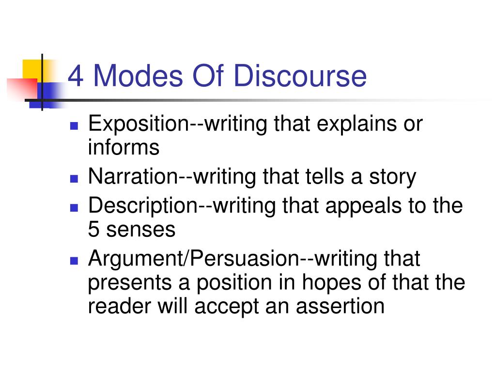 PPT Modes of Discourse PowerPoint Presentation, free download ID