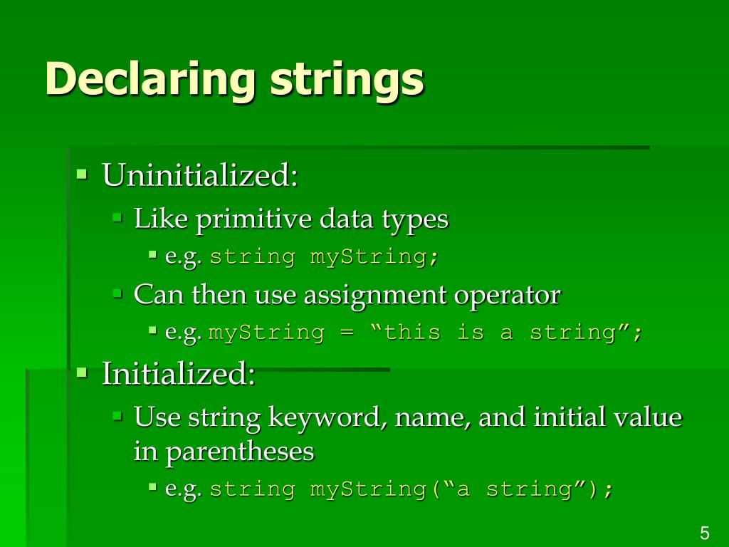 PPT Intro to Classes via the C++ String Class PowerPoint Presentation