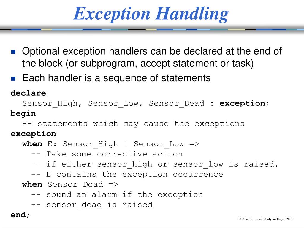 PPT Exceptions and Exception Handling PowerPoint Presentation, free