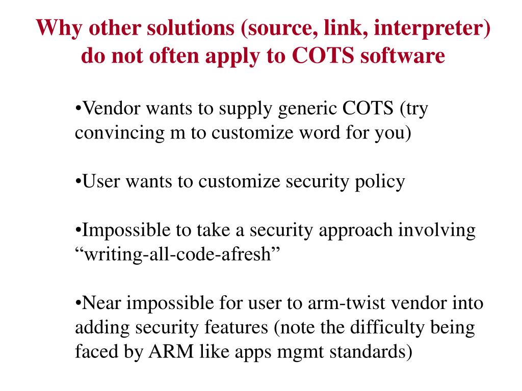 PPT A Binary Technology for COTS Software Integrity PowerPoint