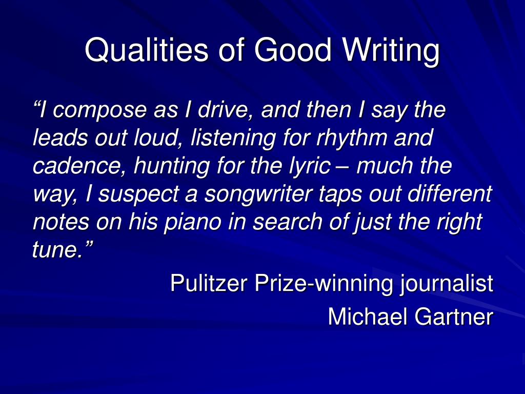 PPT Qualities of Good Writing PowerPoint Presentation, free download