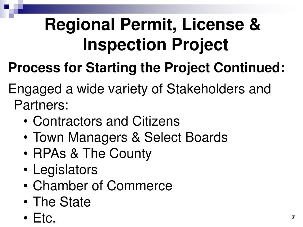 PPT Regional Permit, License & Inspection Project for Barnstable and