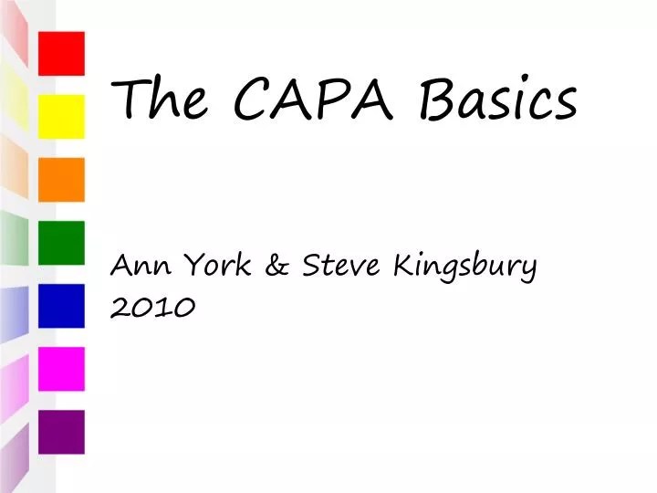 PPT The CAPA Basics PowerPoint Presentation, free download ID1056484