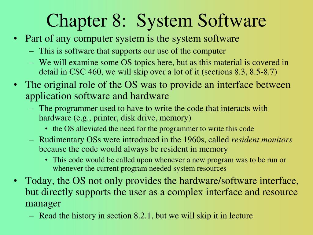 PPT Chapter 8 System Software PowerPoint Presentation, free download