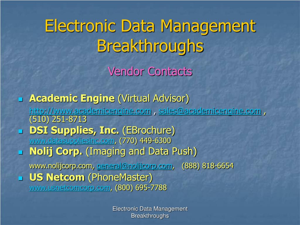 PPT Electronic Data Management Breakthroughs Tools For Better