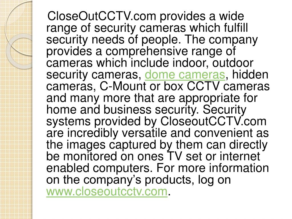 PPT Importance of Security Cameras PowerPoint Presentation, free download ID10639