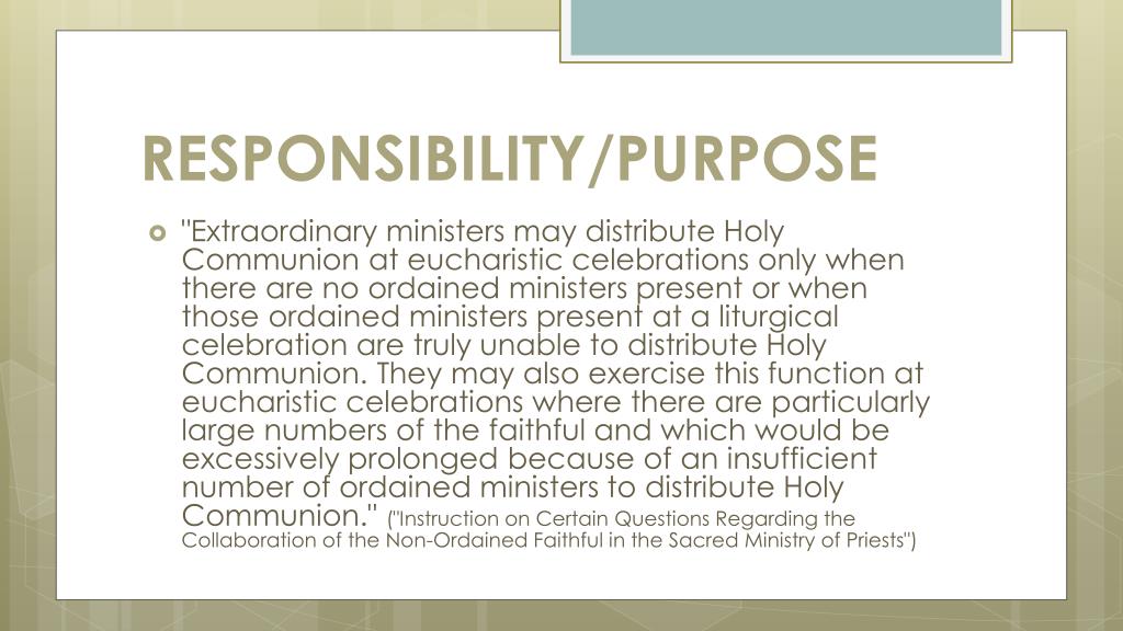 PPT Extraordinary Ministers of Holy Communion PowerPoint Presentation