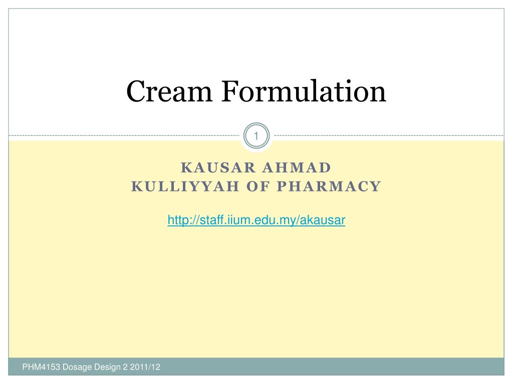 PPT Cream Formulation PowerPoint Presentation, free download ID1072840