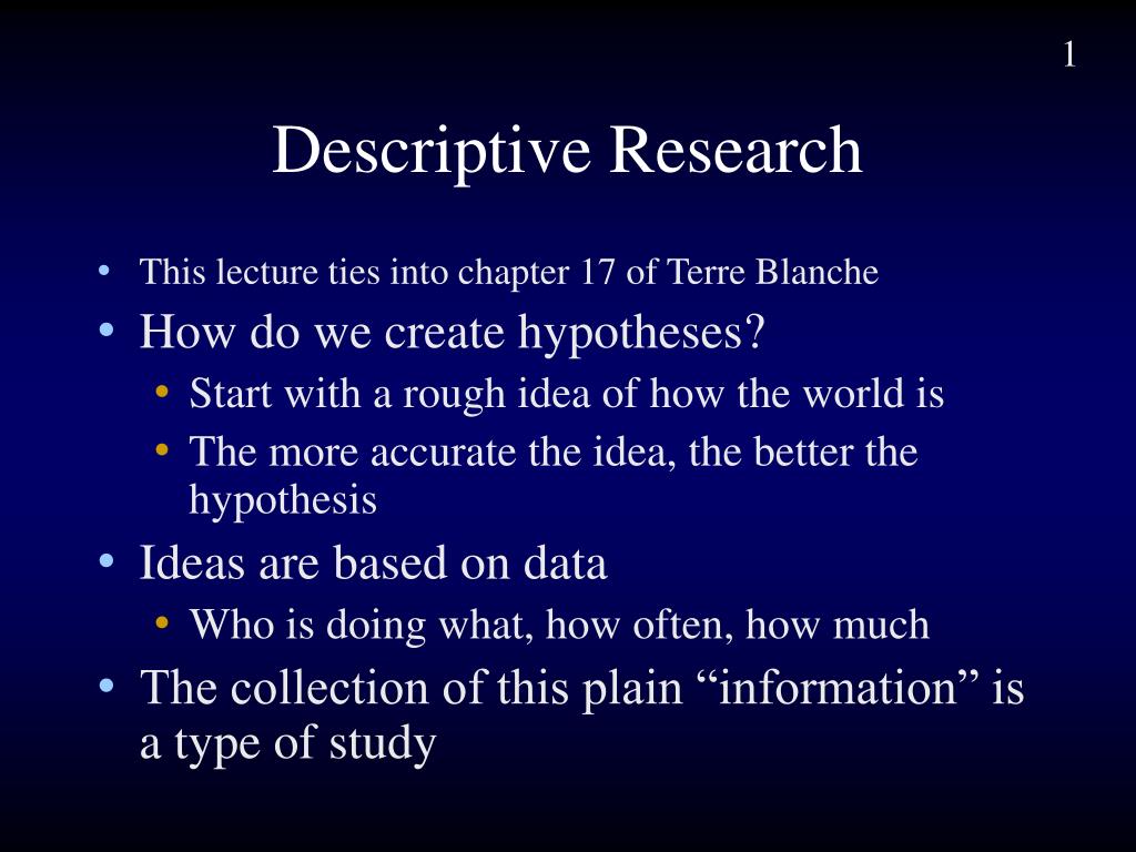 PPT Descriptive Research PowerPoint Presentation, free download ID