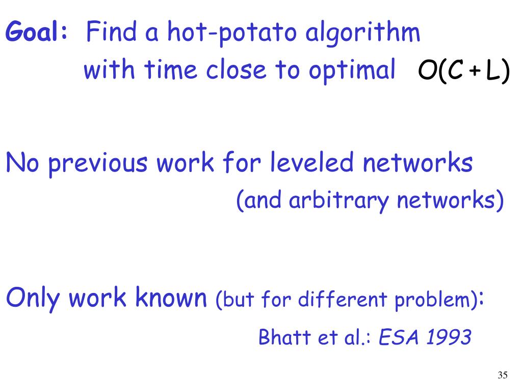 PPT Õ(Congestion + Dilation) HotPotato Routing on Leveled Networks