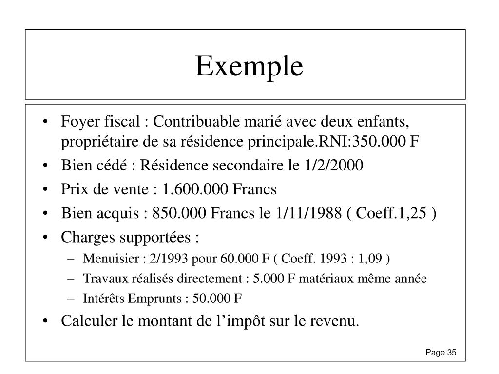 PPT Le Calcul de l'Impôt PowerPoint Presentation, free download ID