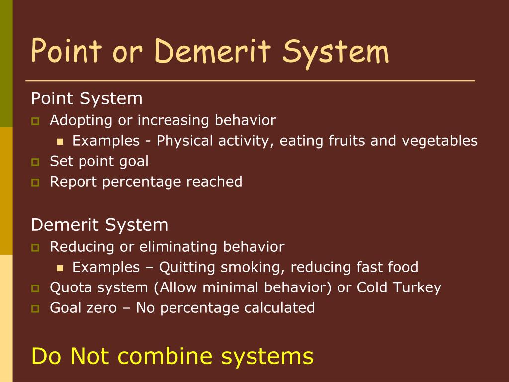 PPT Behavior Change Point or Demerit System PowerPoint Presentation