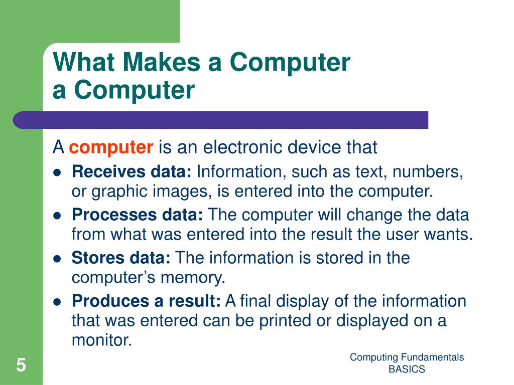 PPT Computing Fundamentals Module Lesson 1 — What Is A Computer