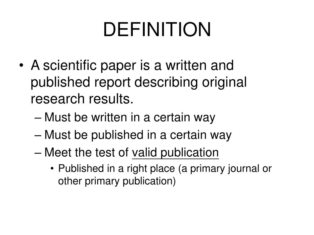PPT CHAPTER 2 What Is a Scientific Paper? PowerPoint Presentation